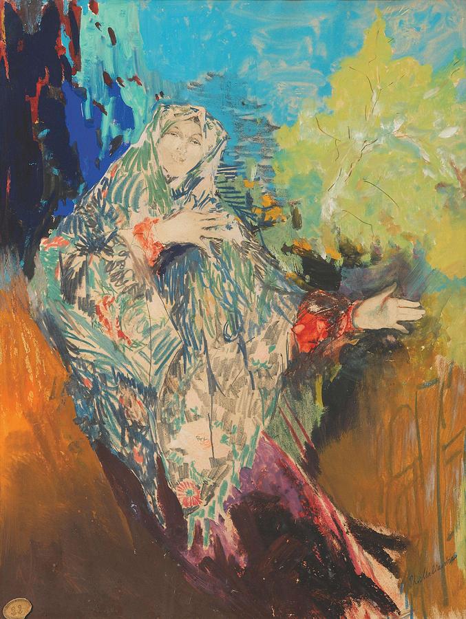 Filip Malyavin, Dancing Peasant Woman In a Colourful Shawl Painting by ...