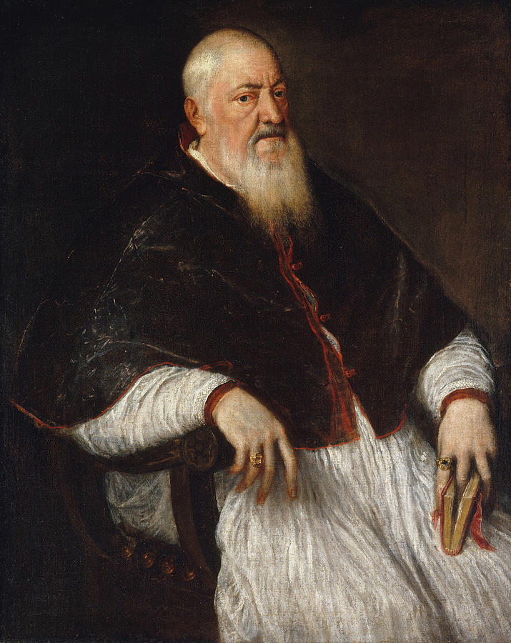 Titian Painting - Filippo Archinto, Archbishop of Milan by Titian