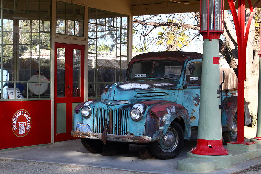 Filling Up The Old Ford Jalopy At The Associated Gasoline Station . Nostalgia . 7D13021 Photograph by Wingsdomain Art and Photography