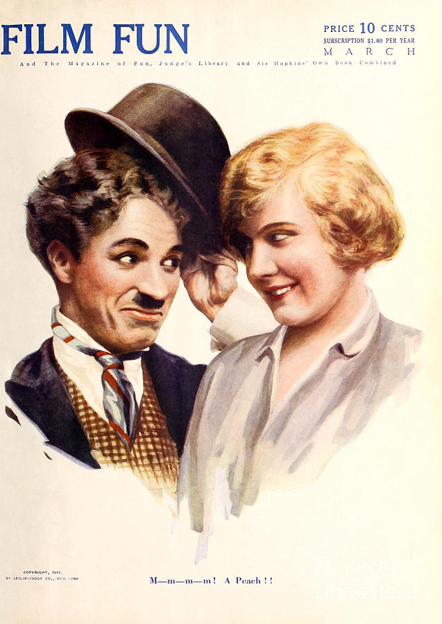 Film Fun Classic Comedy Magazine Featuring Charlie Chaplin and Girl 1916 Painting by Vintage Collectables