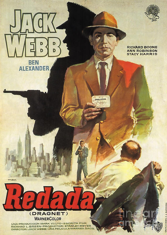 Dragnet Film Noir Movie Poster Redada Jack Web Painting by Vintage Collectables