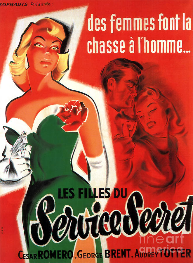 Film Noir Movie Poster Service Secret Painting by Vintage Collectables