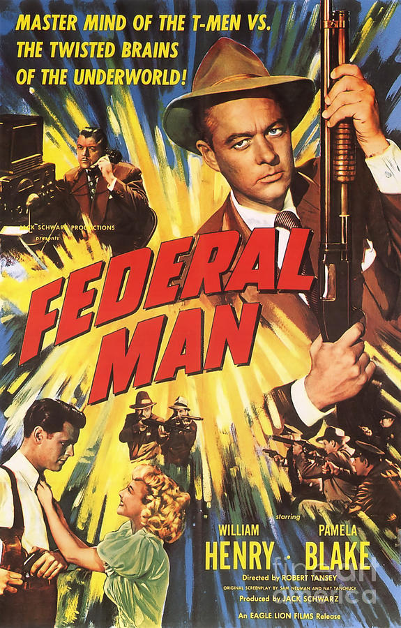 Film Noir Movie Poster The Federal man Painting by Vintage Collectables