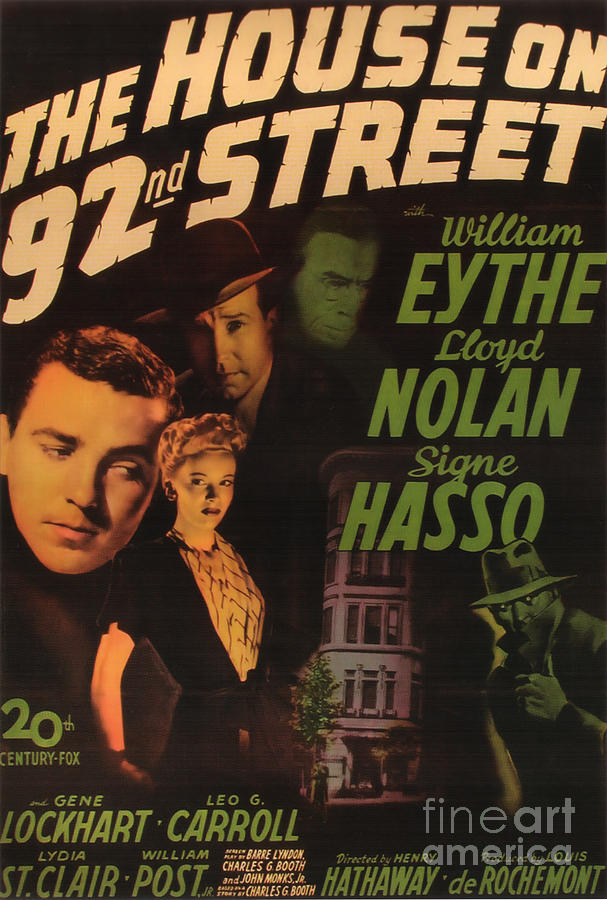 film Noir movie poster The House On 92nd Street Painting by Vintage Collectables