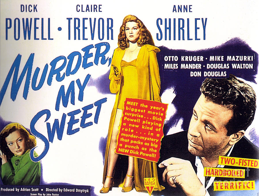 Film Noir Poster  Murder My Sweet Painting by Vintage Collectables