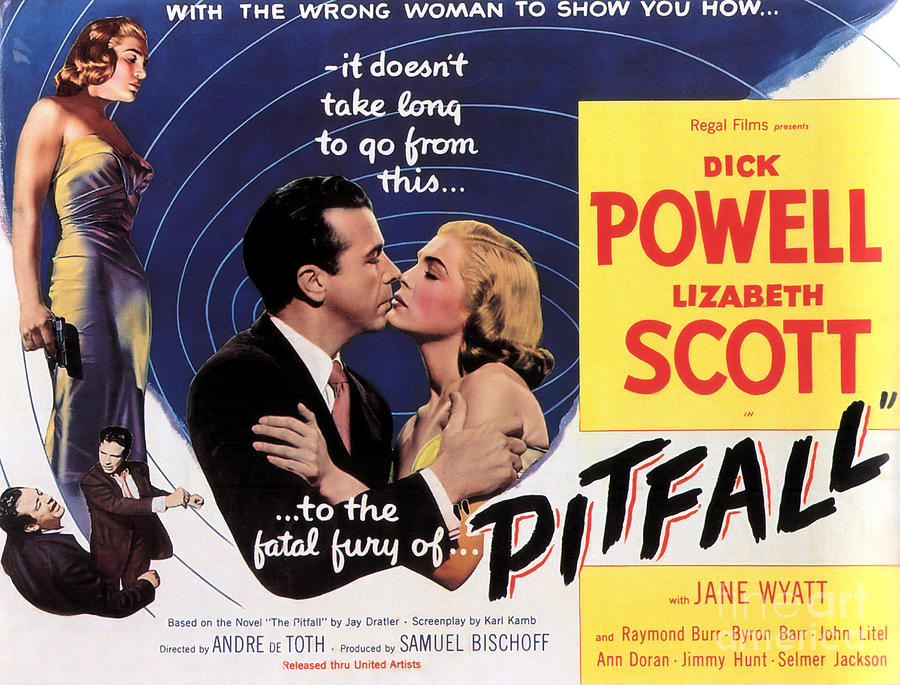 Film Noir Poster  Pitfall Painting by Vintage Collectables