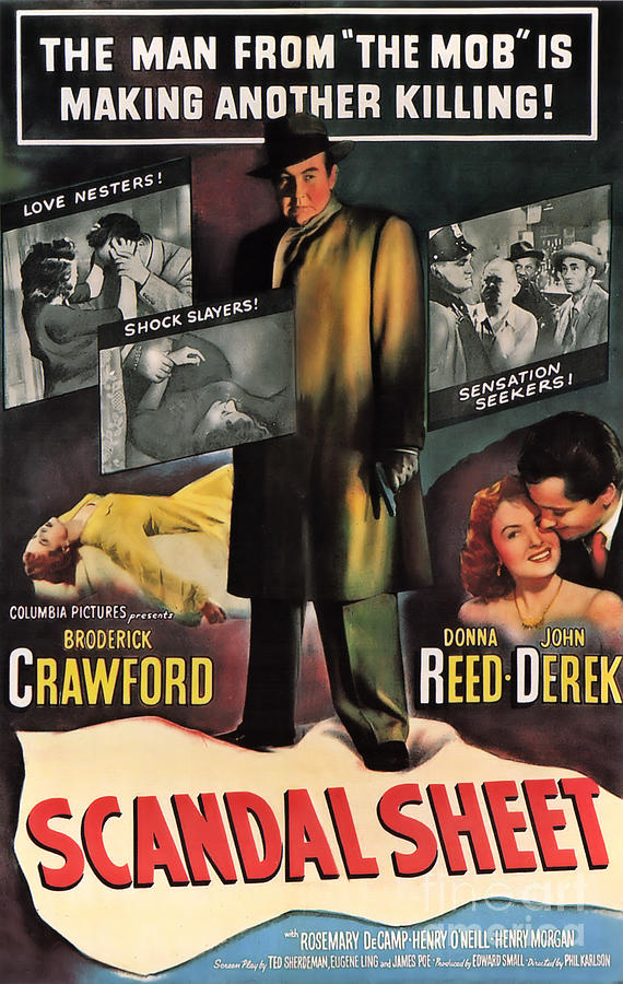 Film Noir Poster  Scandal Sheet Painting by Vintage Collectables
