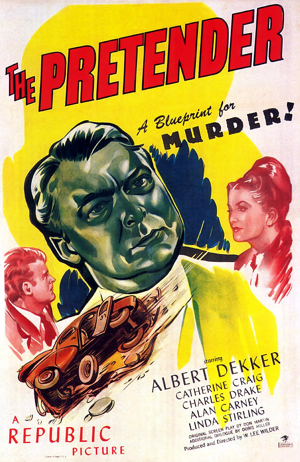 Film Noir Poster  The Pretender Painting by Vintage Collectables