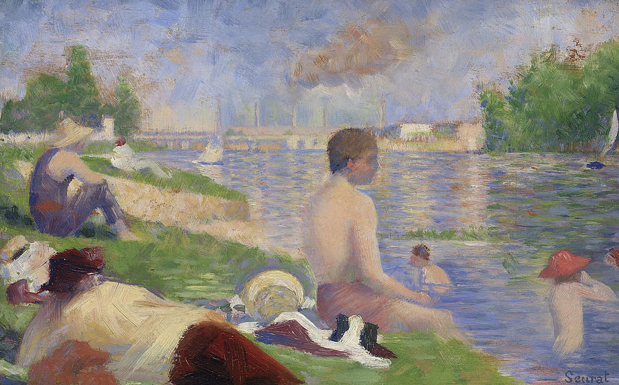 Final Study for Bathers at Asnieres Painting by Georges Pierre Seurat