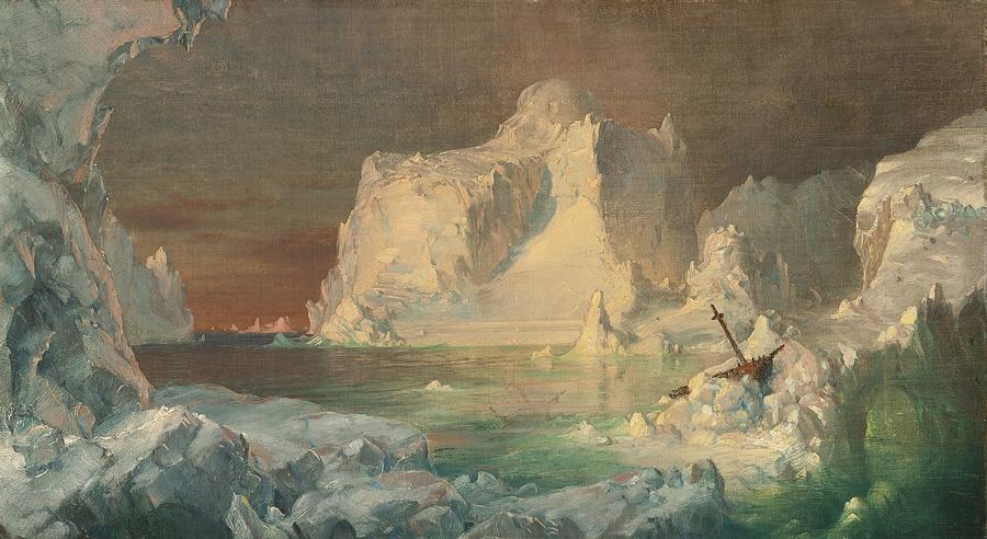 Frederic Edwin Church Painting - Final Study for the Icebergs by Frederic Edwin Church