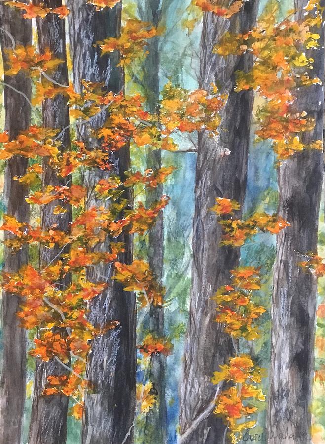 Finally Fall Painting by Cheryl Wallace
