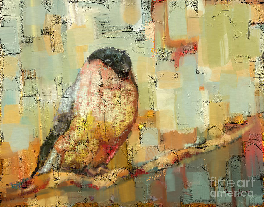 Finch Tapestry Mixed Media by Carrie Joy Byrnes