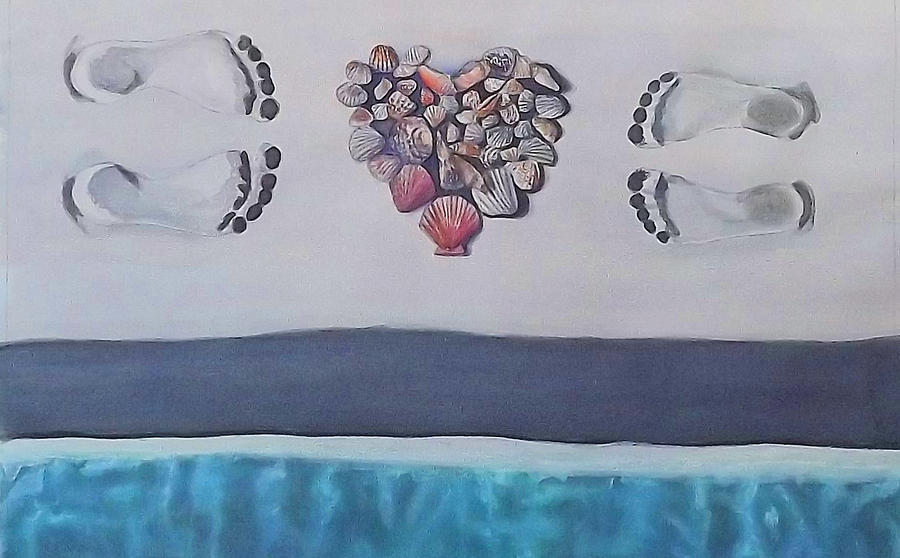 Beach Painting - Finding Love On The Beach by Cory Clifford Beach Painting - Finding Love On The Beach by Cory Clifford