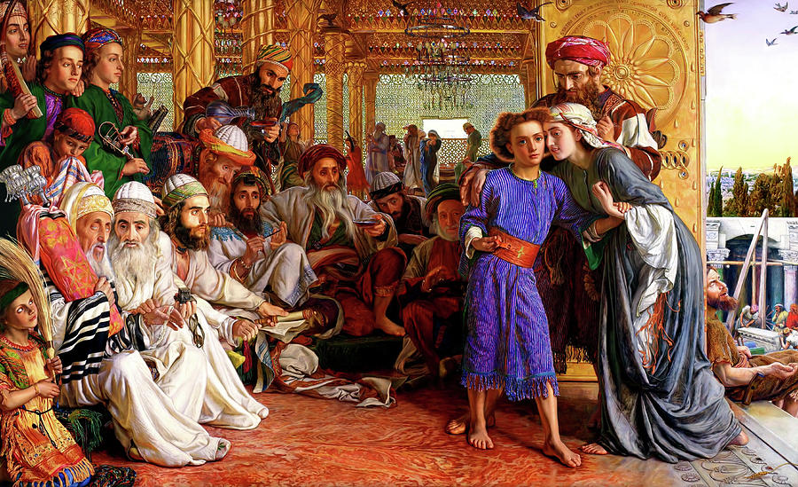 Finding the Savior in the Temple Painting by William Holman Hunt 