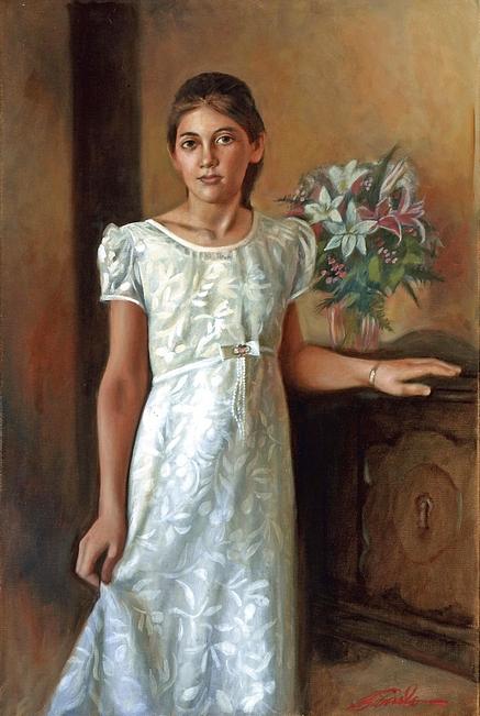 Daughter Painting - Fine Art Commisson Oil Portraits by Mark Sanislo Daughter Painting - Fine Art Commisson Oil Portraits by Mark Sanislo