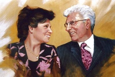 Portrait Painting - Fine Art Oil Portrait Of A Couple by Mark Sanislo
