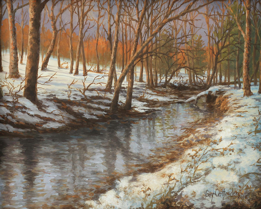 Fine Creek in Winter Painting by Guy Crittenden