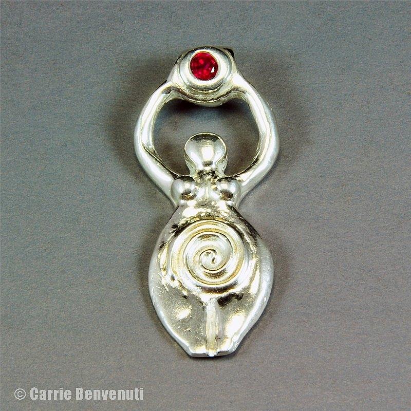 Mothers Day Jewelry - Fine Silver Goddess Pendant by Carrie Benvenuti