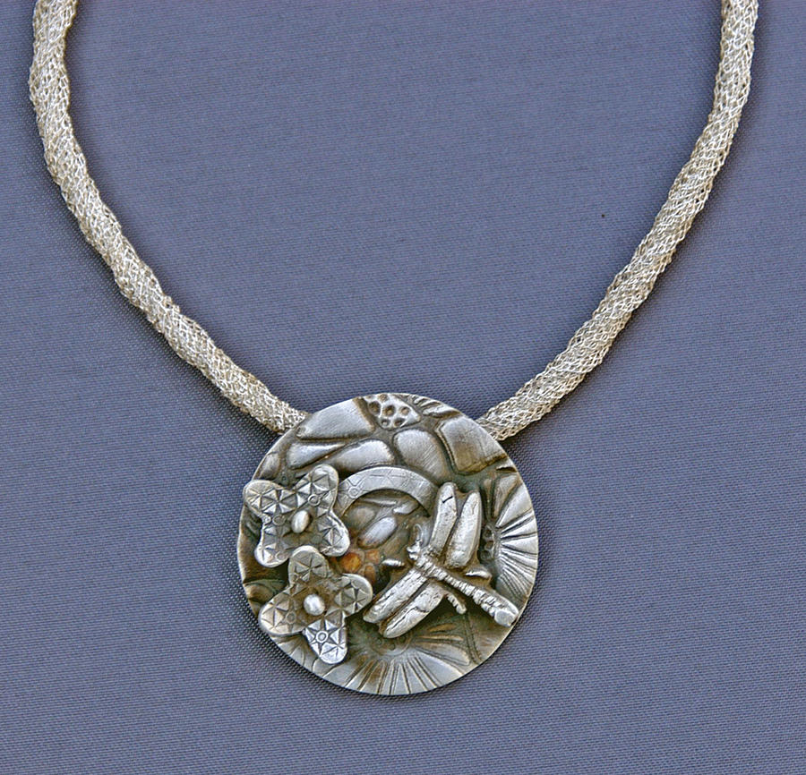 Nature Jewelry - Fine silver petite dragonfly pendant by Mirinda Kossoff