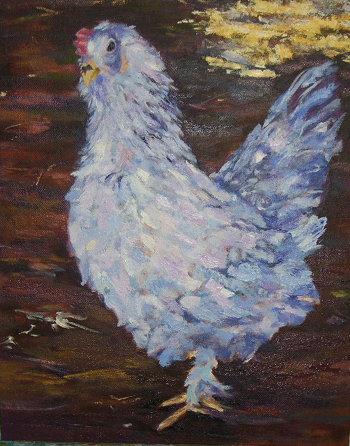 Hen Painting - Finely Feathered by Alicia Drakiotes