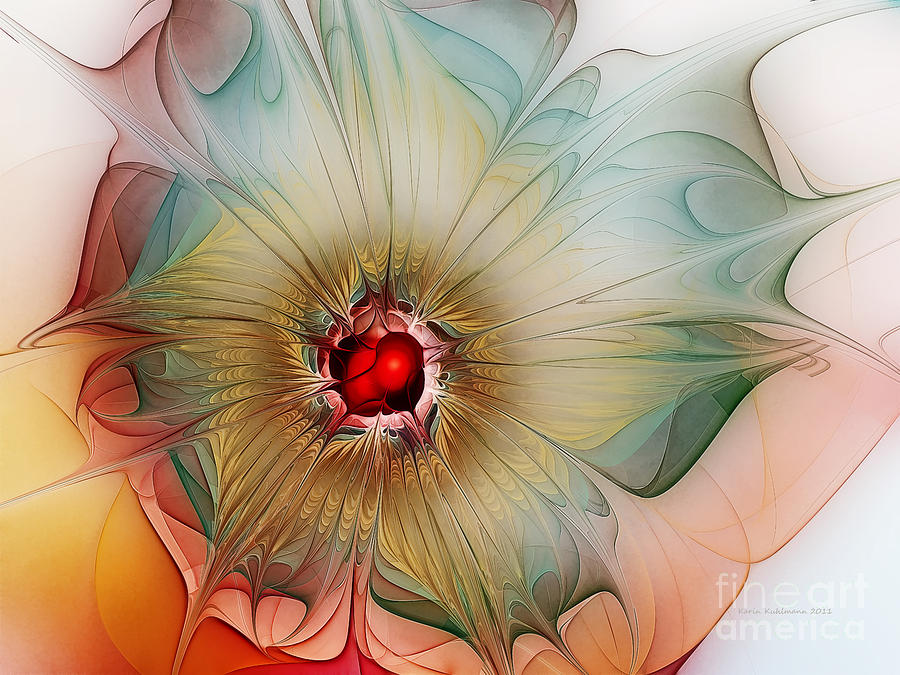 Flower Digital Art - Finely Spruced Flower by Karin Kuhlmann