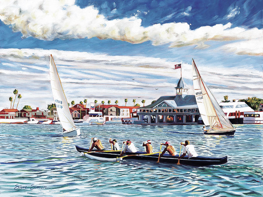 Outrigger Painting - Finesse and Brawn by Steve Simon