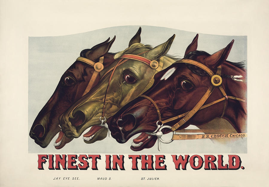 Finest in the World - Vintage Horse Racing Print Mixed Media by War Is Hell Store