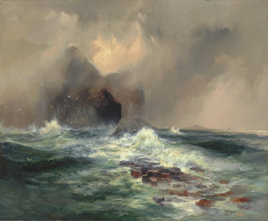 Moran Painting - Fingals Cave, Island Of Staffa, Scotland by Thomas Moran Moran Painting - Fingals Cave, Island Of Staffa, Scotland by Thomas Moran