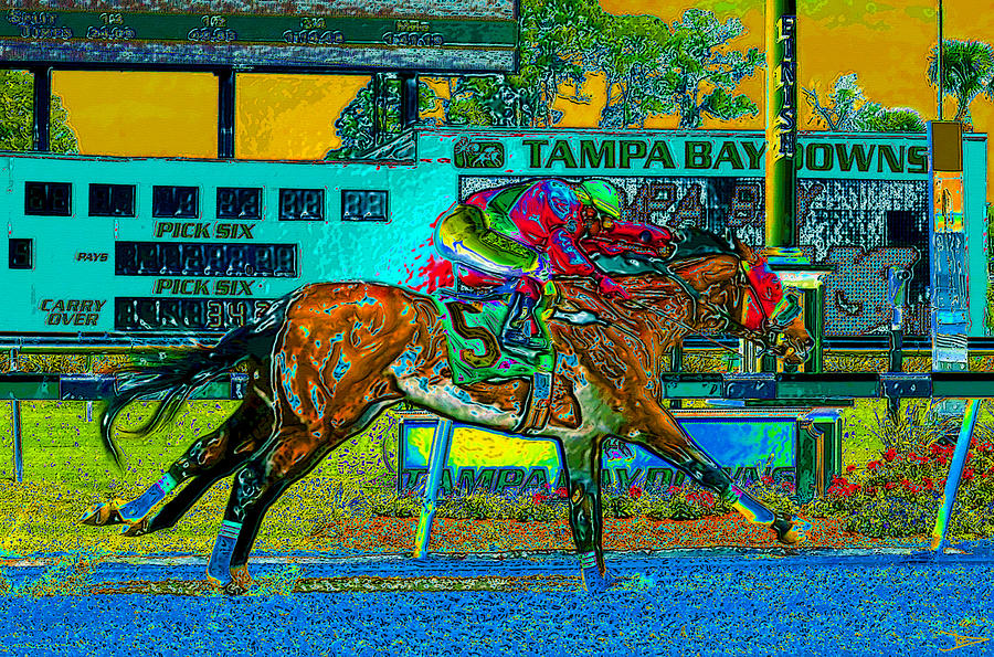 Finish Line Painting by David Lee Thompson