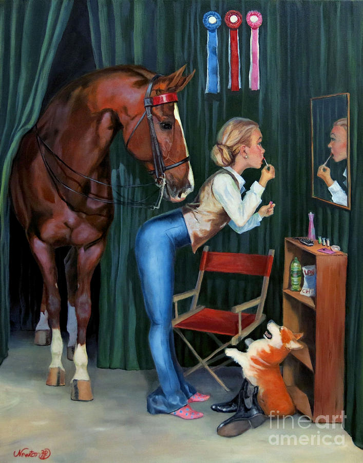 American Saddlebred Painting - Finishing Touches by Jeanne Newton Schoborg