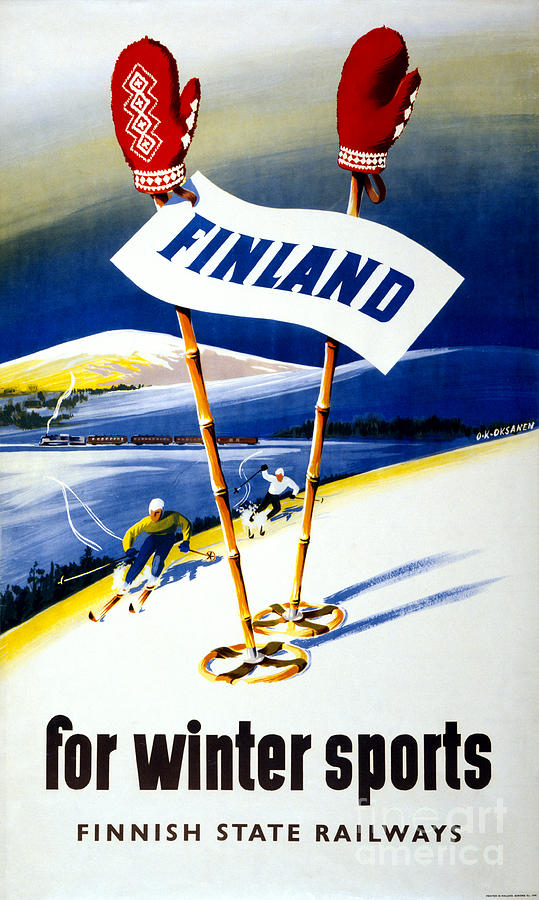 Vintage Painting - Finland Vintage Travel Poster Restored by Vintage Treasure
