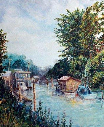 River Painting - Finn Slough by Georges St Pierre