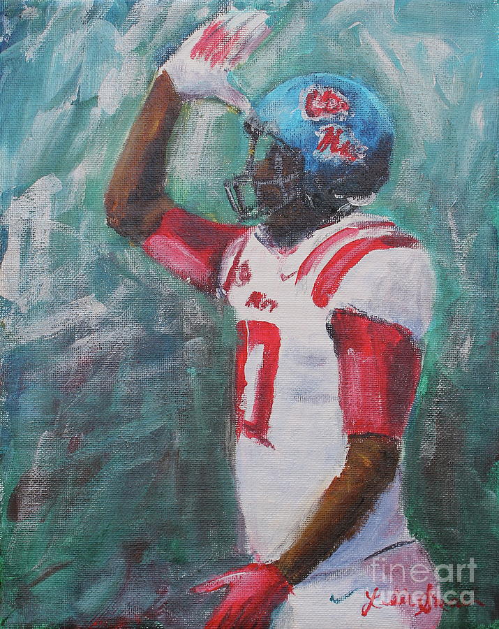 Football Painting - Fins Up 2 by Leslie Saucier