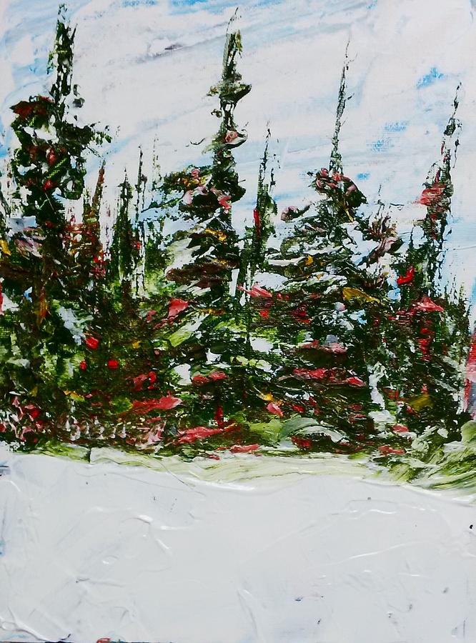 Fir Trees - Spring Thaw Painting by Desmond Raymond