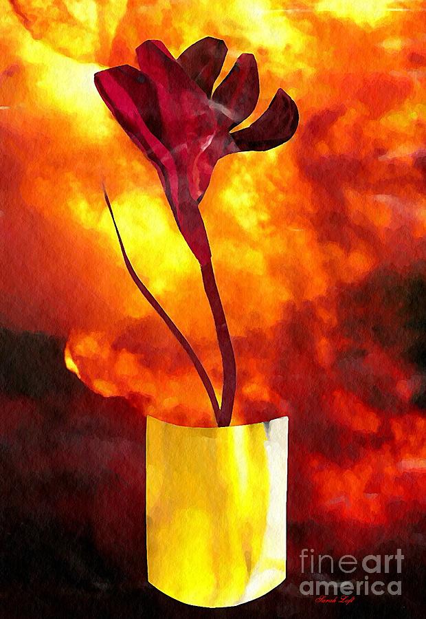 Flower Mixed Media - Fire and Flower by Sarah Loft