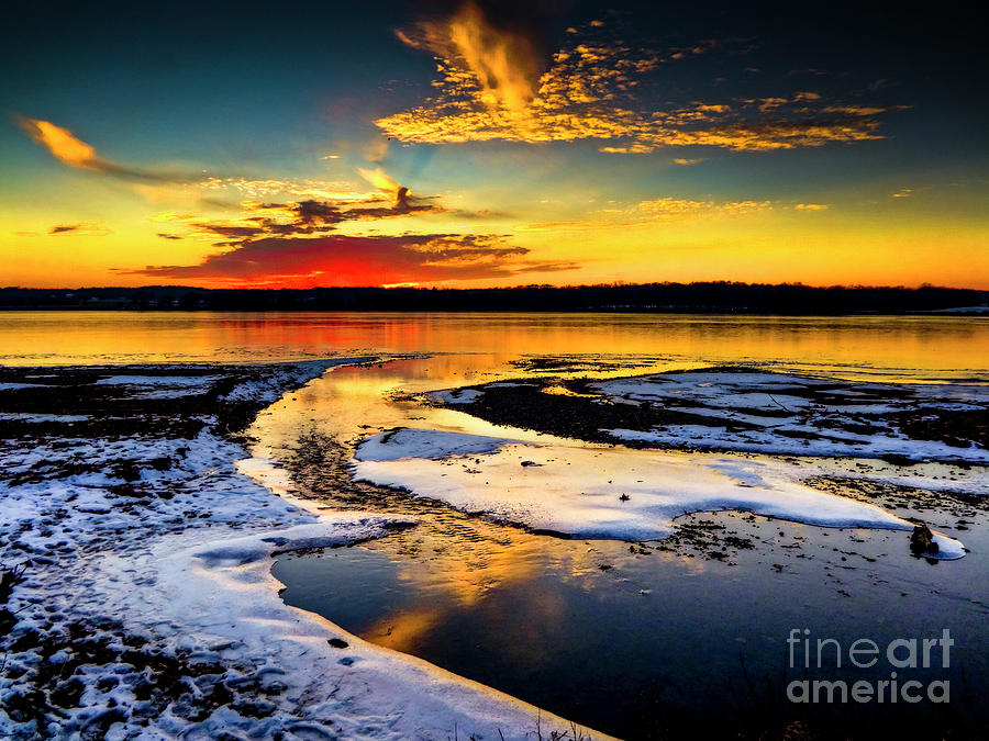 Fire and Ice Chippewa Lake Ohio by Robert Gardner