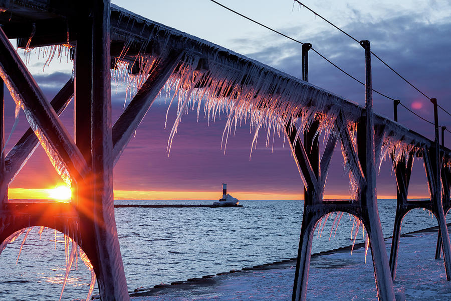 Lake Michigan Photograph - Fire and Ice by Fran Riley