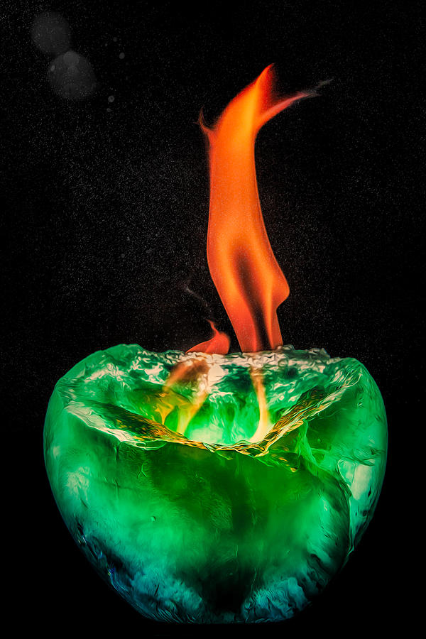 Fire and Ice Tall Flame Photograph by Rikk Flohr