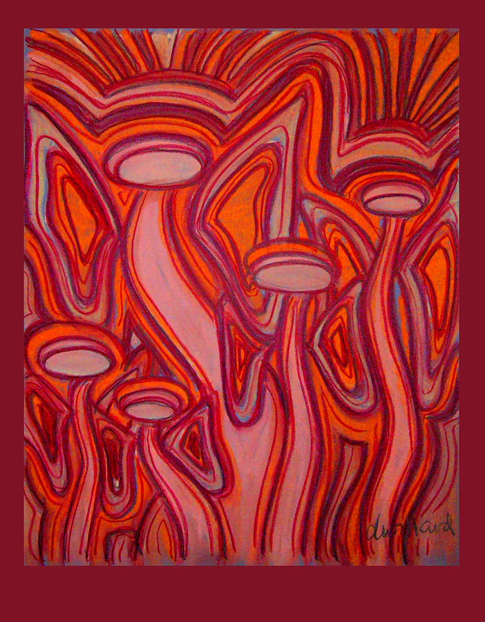 Abstract Pastel - Fire Angels by Deborah Willard