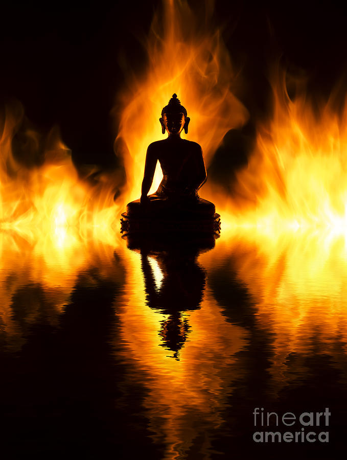 Buddha Photograph - Fire Buddha by Tim Gainey