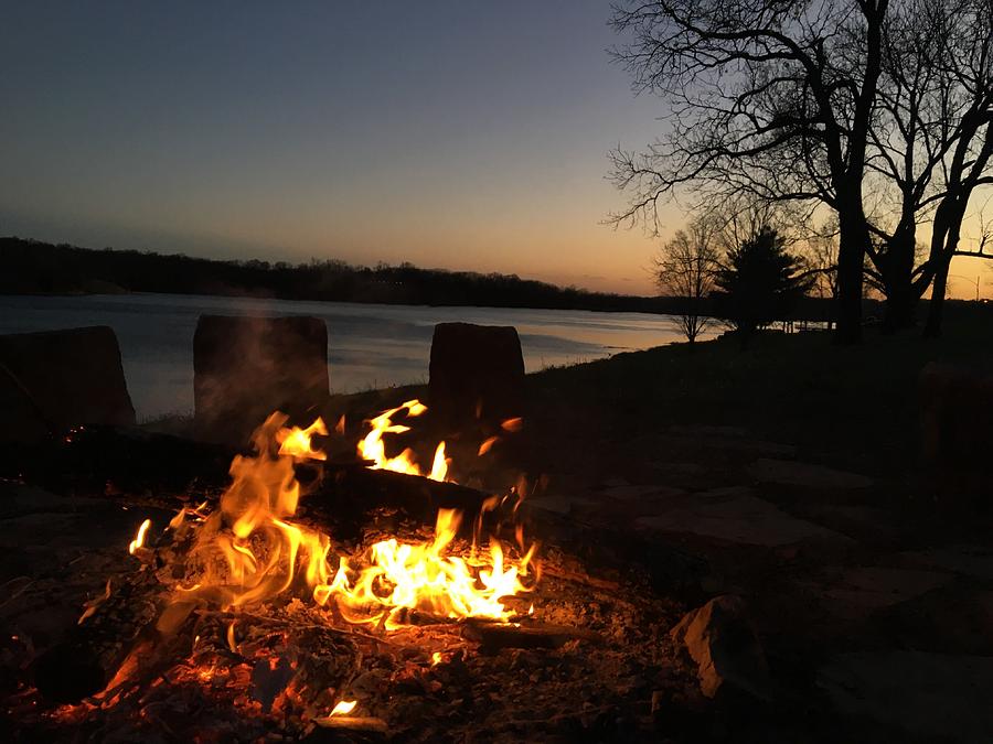 Sunset Photograph - Fire by The Lake by Elias Cruz