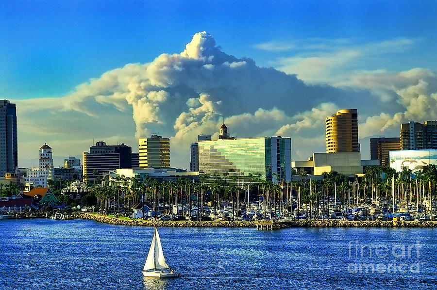 Fire Cloud over Long Beach Photograph by Mariola Bitner