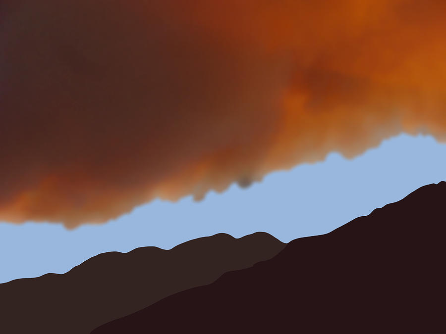Fire Clouds over San Jacintos Digital Art by Stan  Magnan