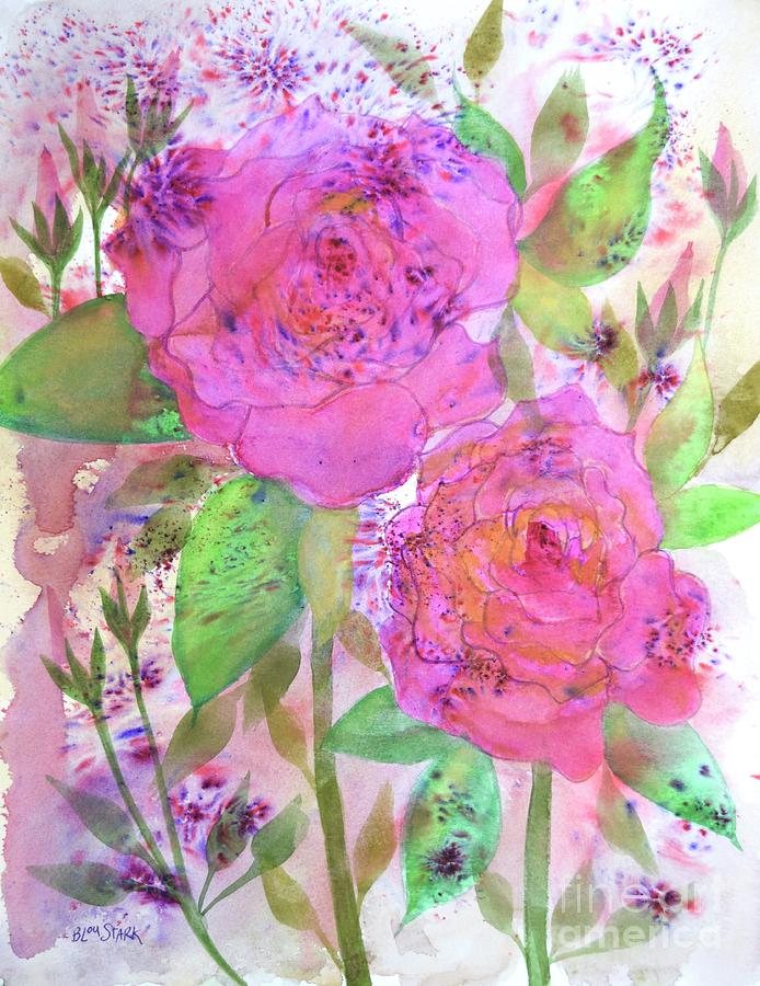 Fire Cracker Roses  Painting by Barrie Stark