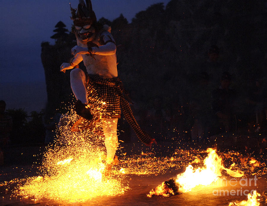 Fire Dance Bali Indonesia 1 Photograph by Bob Christopher