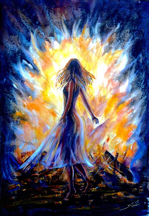 Fire dance Painting by Katerina Kovatcheva