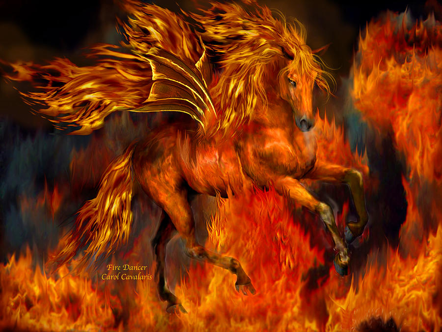 Pegasus Mixed Media - Fire Dancer by Carol Cavalaris
