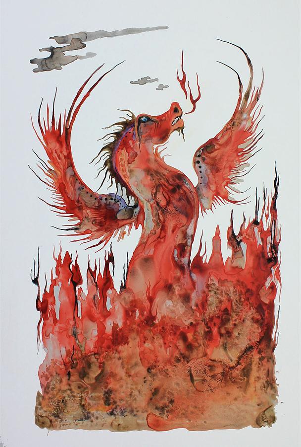 Dragon Painting - Fire Dragon by Colleen Gray