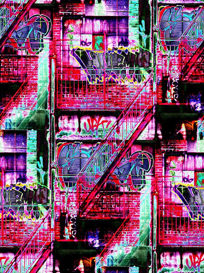 Fire Escape 3 Digital Art by Tim Allen - Fine Art America