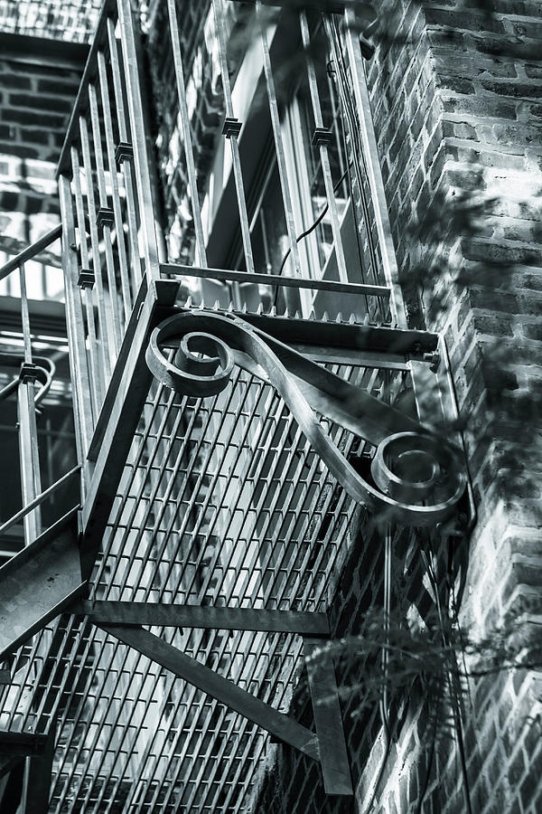 Fire escape stairs 4 Photograph by Jason Hughes